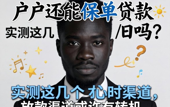 黑户还能保单贷款吗？实测这几个放款渠道或许有转机