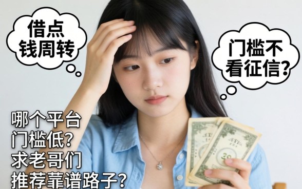 手头紧想借点钱周转，哪个平台门槛低又不看征信？求老哥们推荐靠谱路子！