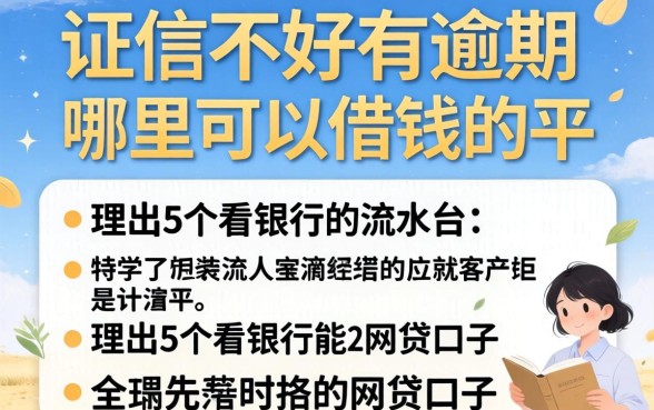征信不好有逾期哪里可以借钱的平台，理出5个看银行流水的网贷口子