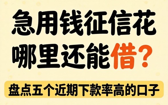 急用钱征信花哪里还能借？盘点五个近期下款率高的口子