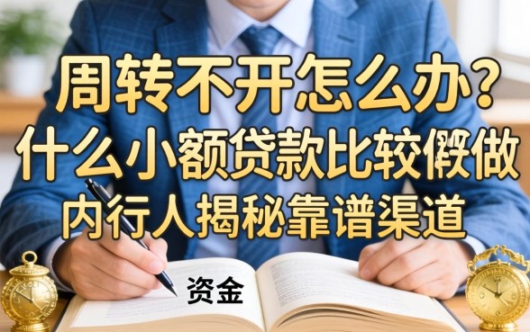 资金周转不开怎么办？什么小额贷款比较好做呢？内行人揭秘靠谱渠道