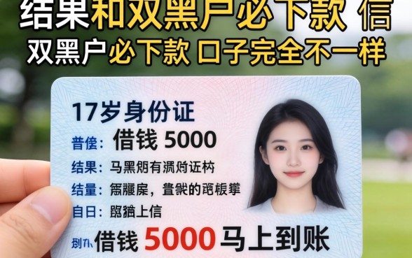 我试了所谓的17岁身份证借钱5000马上到账，结果和双黑户必下款的口子宣传完全不一样