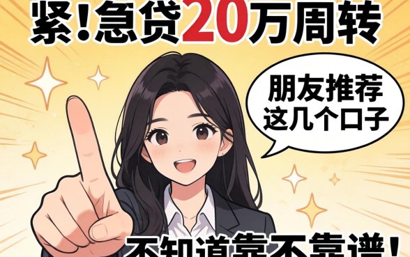 手头紧想贷20万周转，朋友推荐了这几个口子，不知道靠不靠谱？
