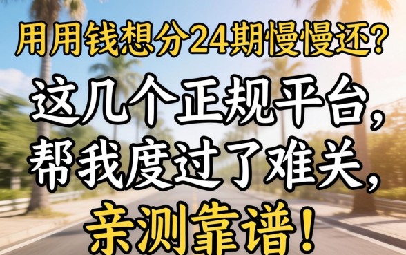 急用钱想分24期慢慢还？这几个正规平台帮我度过了难关，亲测靠谱！