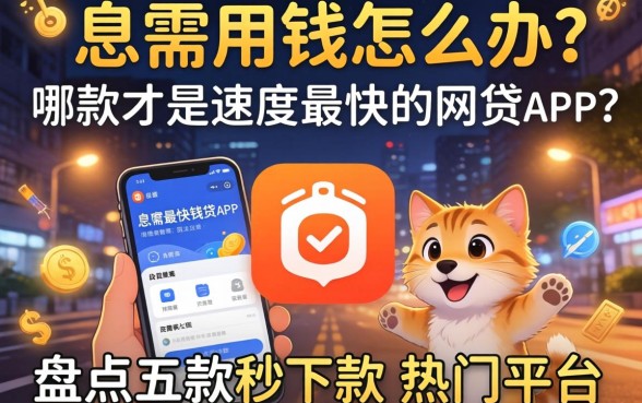 深夜急需用钱怎么办？哪款才是速度最快的网贷app？盘点五款秒下款的热门平台