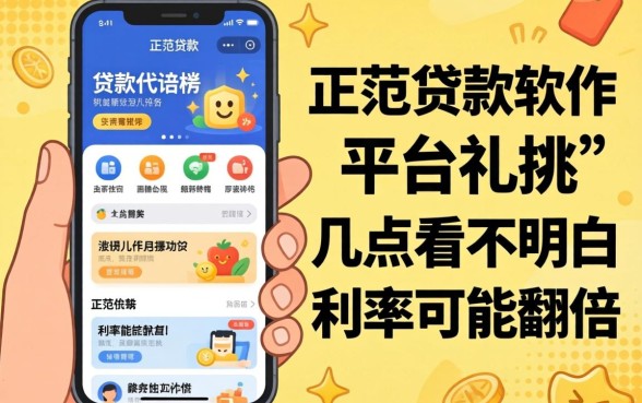正规的手机贷款软件平台怎么挑？这几点看不明白，利率可能翻倍