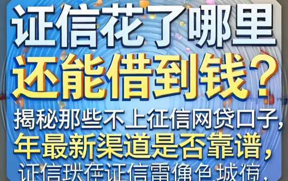 征信花了哪里还能借到钱？揭秘那些不上征信的网贷口子，2026年最新渠道是否靠谱？