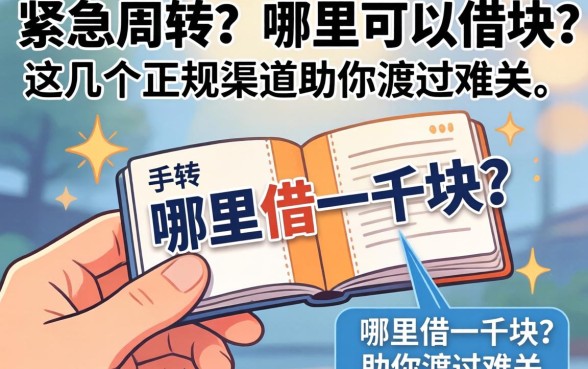 手头紧急需周转？哪里可以借一千块？这几个正规渠道助你渡过难关