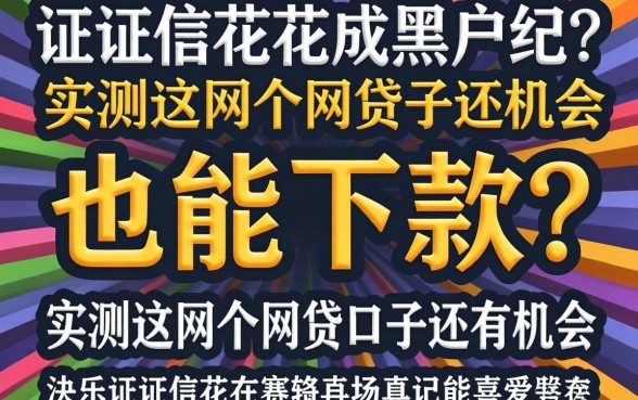 征信花成黑户也能下款？实测这几个网贷口子还有机会