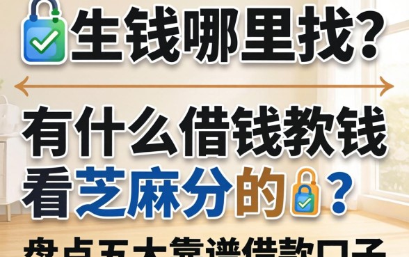 急需用钱哪里找？有什么借钱软件看芝麻分的？盘点五大靠谱借款口子
