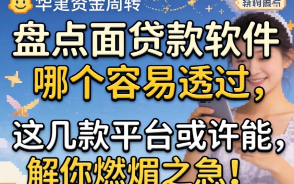 急需资金周转？盘点2026面贷款软件哪个容易通过，这几款平台或许能解你燃眉之急！