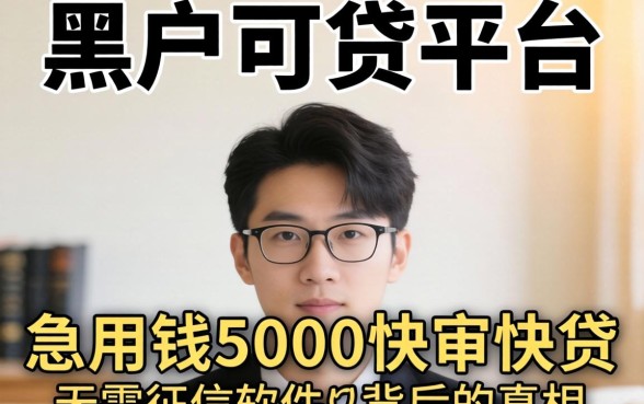 我试了那些所谓黑户可贷平台，发现急用钱5000快审快贷无需征信软件背后的真相