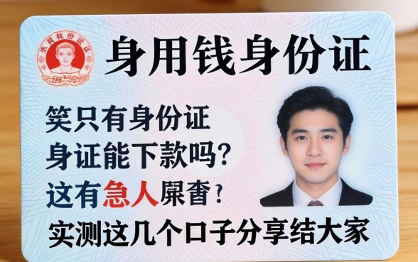 急用钱只有身份证能下款吗？实测这几个口子分享给大家