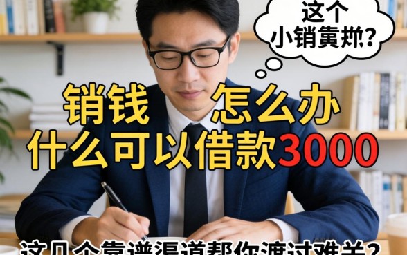 急需用钱怎么办？什么可以借款3000？这几个靠谱渠道帮你渡过难关