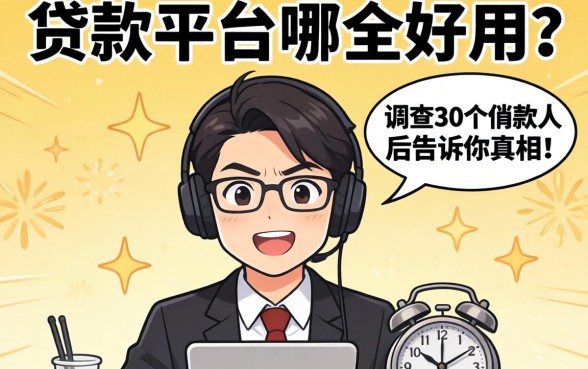 现在的贷款平台哪个好用些？我调查了30个借款人后告诉你真相