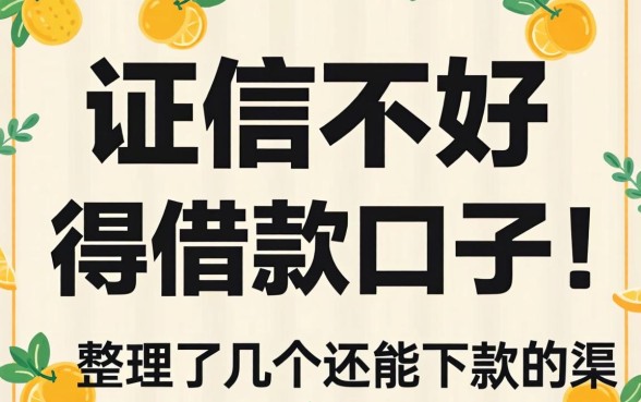 征信不好得借款口子：整理了几个还能下款的渠道