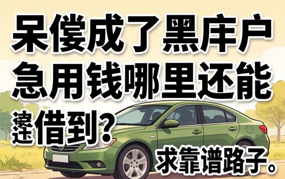 我有呆账成了黑户，急用钱哪里还能借到？求靠谱路子！