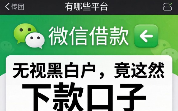 我试了微信能借款的有哪些平台，发现无视黑白户的下款口子竟然是这样