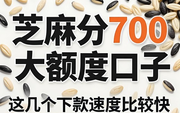 芝麻分700的大额度口子，这几个下款速度比较快