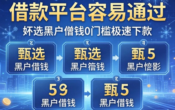 网贷借款平台容易通过，甄选五个黑户借钱0门槛极速下款口子