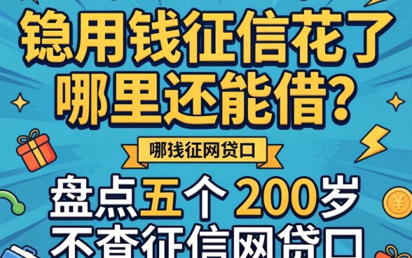 急用钱征信花了哪里还能借?盘点五个20岁不查征信的网贷口子