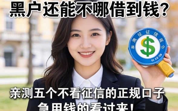 征信黑户还能在哪借到钱？亲测五个不看征信的正规口子，急用钱的看过来！