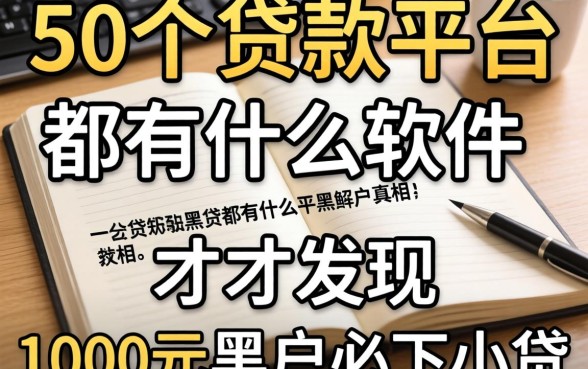 我翻了50个贷款平台都有什么软件，才发现1000元黑户必下小贷的真相