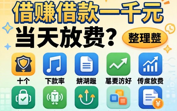急需借款一千元当天放款?整理了十个近期下款率高的渠道