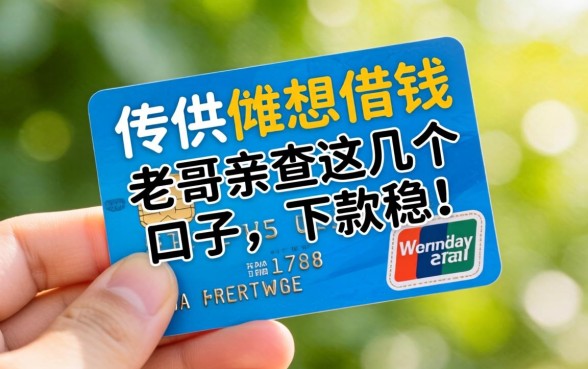 手里只有储蓄卡想借钱?老哥亲测这几个口子,下款稳!
