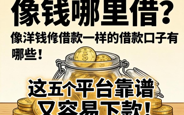 急需用钱哪里借？像洋钱罐借款一样的借款口子有哪些？这五个平台靠谱又容易下款！