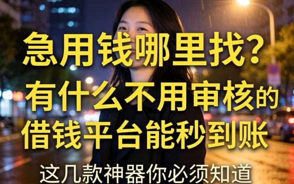 深夜急用钱哪里找？有什么不用审核的借钱平台能秒到账？这几款神器你必须知道