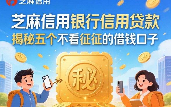 芝麻信用银行信用贷款，揭秘五个不看征信的借钱口子