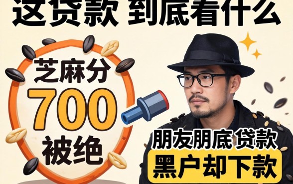 我芝麻分700被拒,朋友黑户却下款,这贷款到底看什么