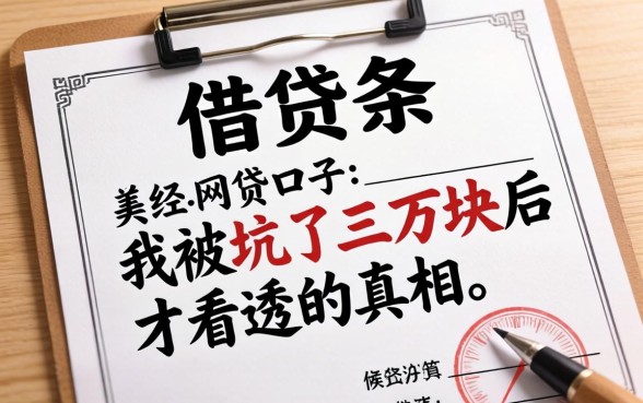 需要打借条的网贷口子：我被坑了三万块后才看透的真相