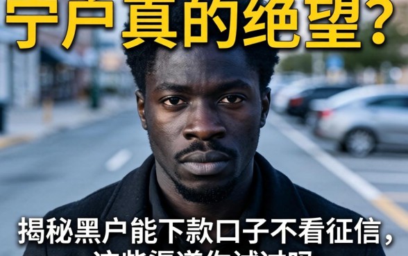黑户真的绝望吗？揭秘黑户能下款的口子不看征信，这些渠道你试过吗？