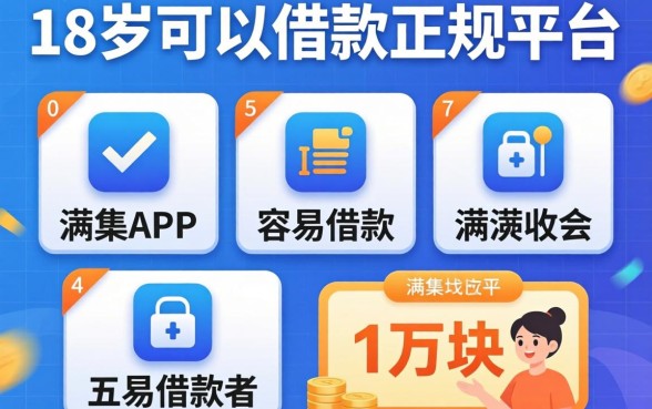 满18周岁可以借款的正规平台有哪些，归集五个APP容易借款1万块的平台