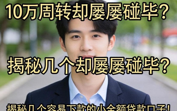 急需10万周转却屡屡碰壁？揭秘几个容易下款的小额贷款口子！