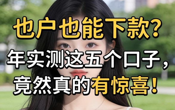 黑户也能下款？2026年实测这五个口子，竟然真的有惊喜！