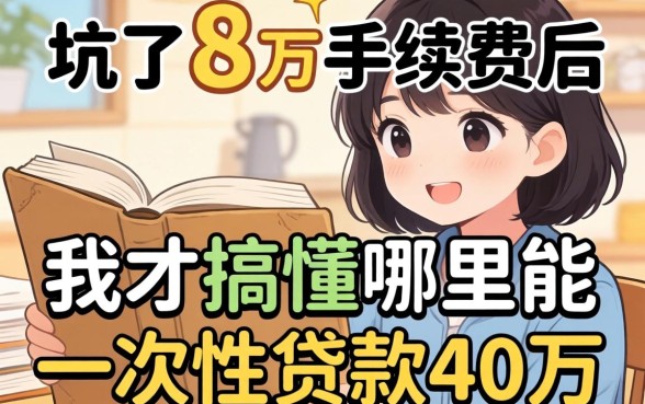 被坑了8万手续费后，我才搞懂哪里能一次性贷款40万