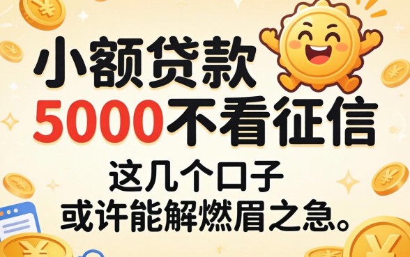 揭秘小额贷款5000不看征信，这几个口子或许能解燃眉之急