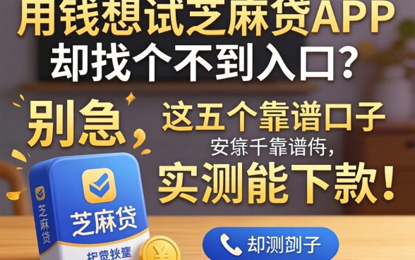 急用钱想试芝麻贷APP却找不到入口？别急，这五个靠谱口子实测能下款！