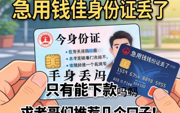 急用钱但身份证丢了，手里只有信用卡能下款吗？求老哥们推荐几个口子！