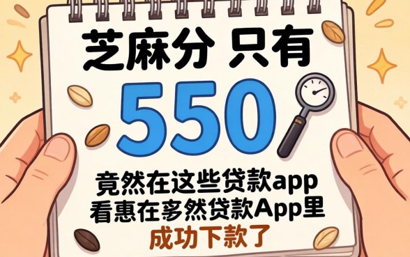 我芝麻分只有550，竟然在这些贷款app里成功下款了