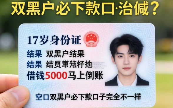 我试了所谓的17岁身份证借钱5000马上到账，结果和双黑户必下款的口子宣传完全不一样