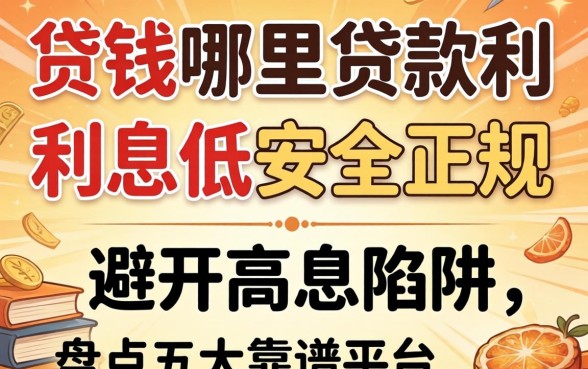 急需用钱哪里贷款利息低又安全正规？避开高息陷阱，盘点五大靠谱平台