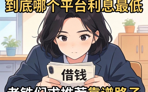 手头紧想借钱，到底哪个平台利息最低？老铁们求推荐靠谱路子！