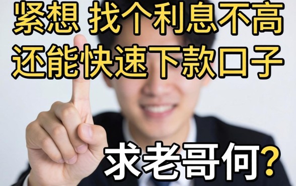 手头紧想找个利息不高还能快速下款的口子，求老哥们推荐几个靠谱的！