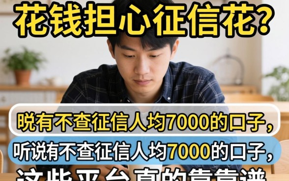 急需用钱却担心征信花？听说有不查征信人均7000的口子，这些平台真的靠谱吗？