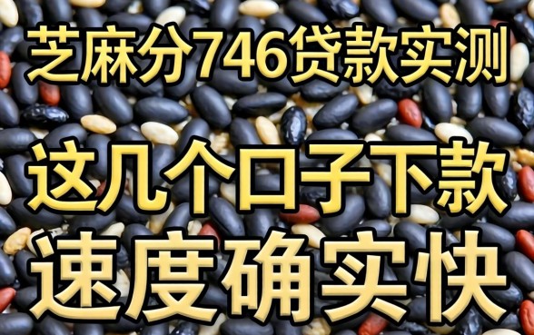 芝麻分746贷款实测：这几个口子下款速度确实快