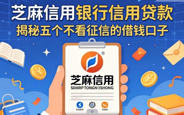 芝麻信用银行信用贷款，揭秘五个不看征信的借钱口子
